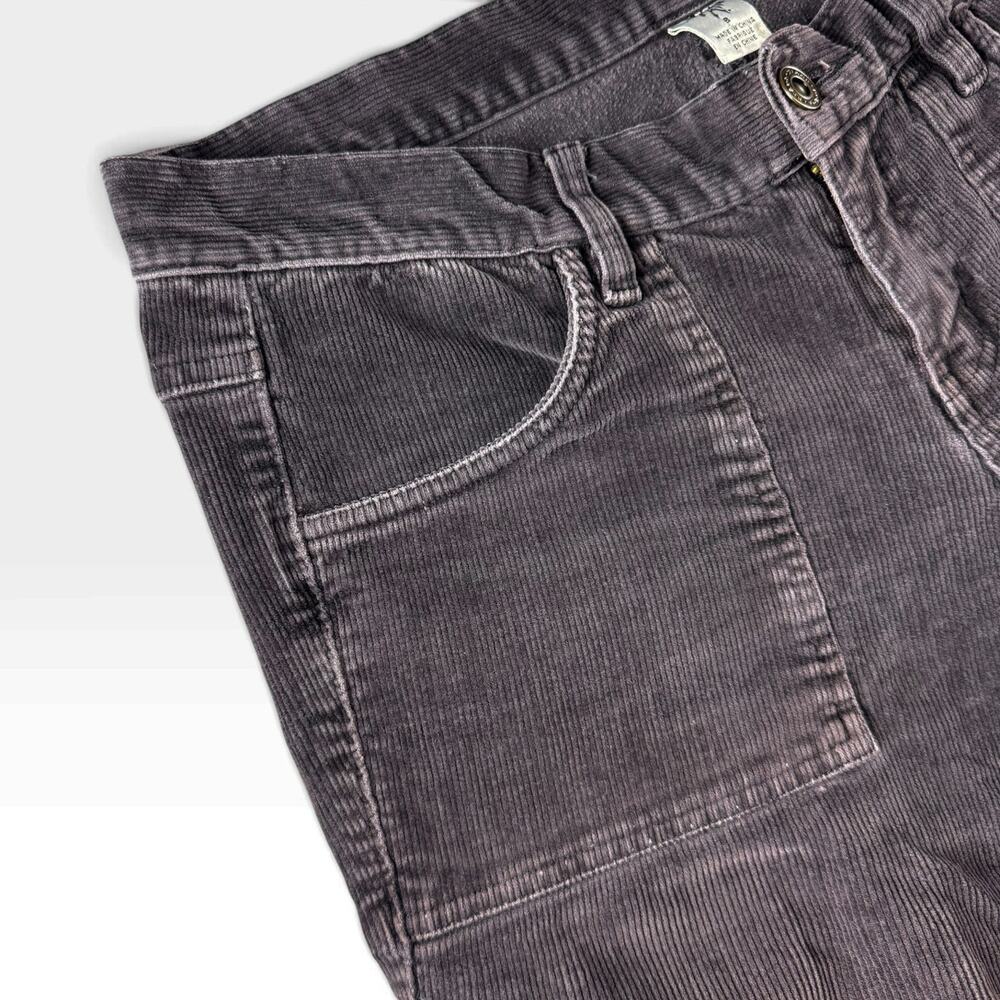 prAna Womens Size 6 Corduroy Pants Gray Purple Bootcut Patch Pocket Stretch - Picture 7 of 16